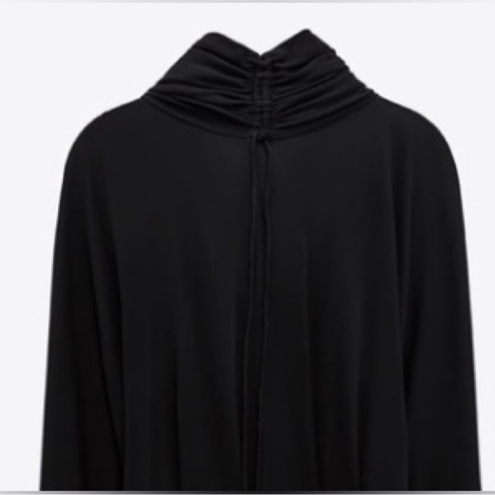 ZARA DRAPE MIDI DRESS LIMITED EDITION SIZE XL COLOR BLACK NWT - Picture 6 of 16